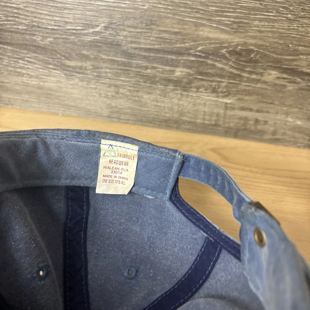 Longboat Key Florida Hat Cap Strap Back Blue Red White Embroidered Patch Mens
